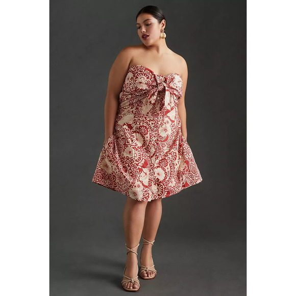 Anthropologie Dresses & Skirts - New Anthropologie Blue Tassel Strapless Mini Dress $140  PLUS 1X  Red